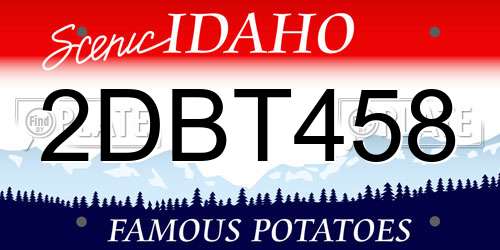2DBT458 Idaho License Plate