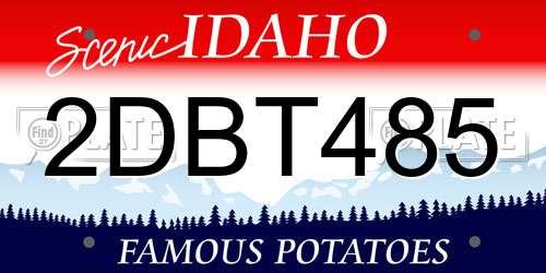 2DBT485 Idaho License Plate