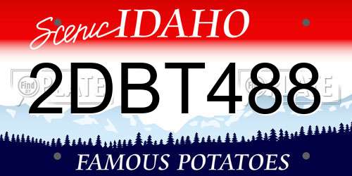 2DBT488 Idaho License Plate