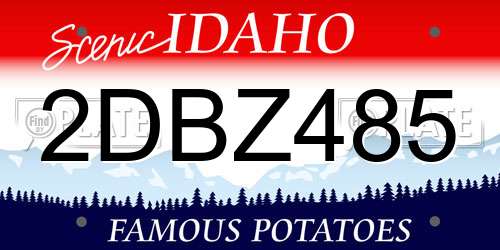2DBZ485 Idaho License Plate