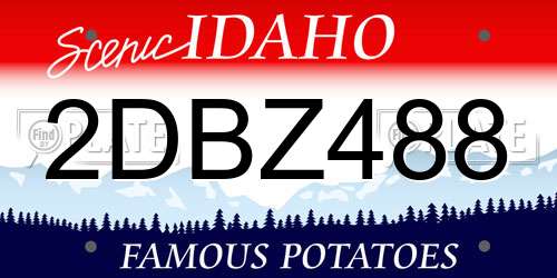 2DBZ488 Idaho License Plate