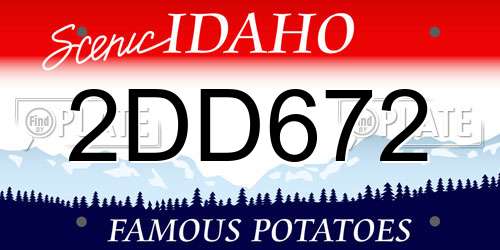 2DD672 Idaho License Plate