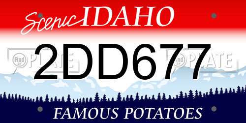 2DD677 Idaho License Plate