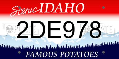 2DE978 Idaho License Plate
