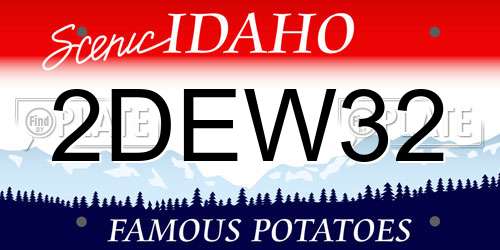 2DEW32 Idaho License Plate