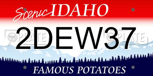 2DEW37 Idaho License Plate