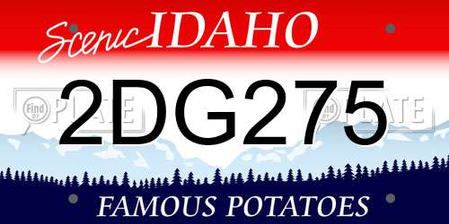 2DG275 Idaho License Plate
