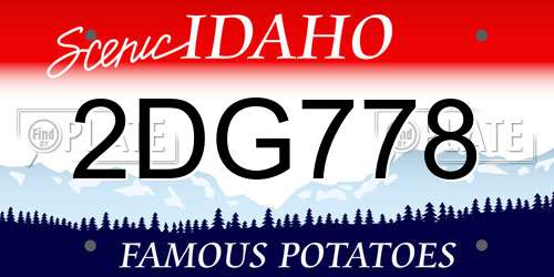 2DG778 Idaho License Plate
