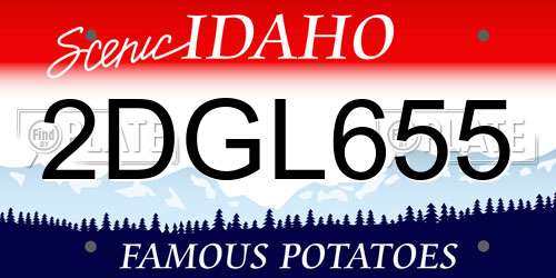 2DGL655 Idaho License Plate