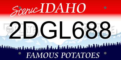 2DGL688 Idaho License Plate