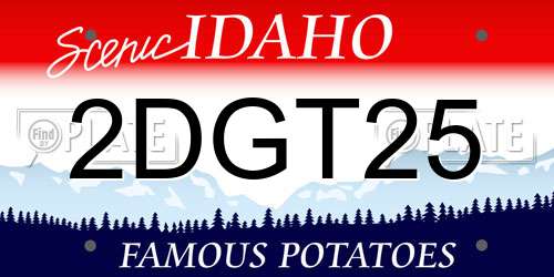 2DGT25 Idaho License Plate
