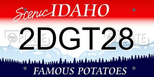 2DGT28 Idaho License Plate