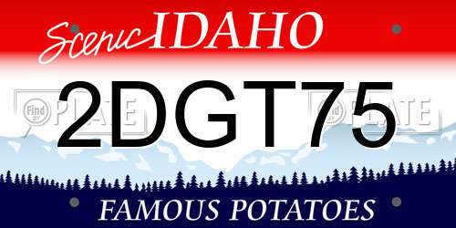 2DGT75 Idaho License Plate