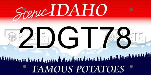 2DGT78 Idaho License Plate