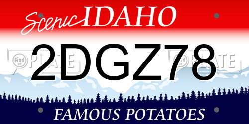 2DGZ78 Idaho License Plate