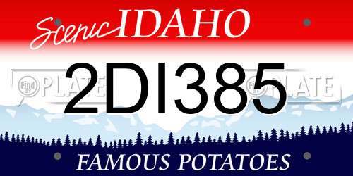 2DI385 Idaho License Plate
