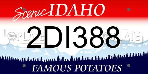 2DI388 Idaho License Plate