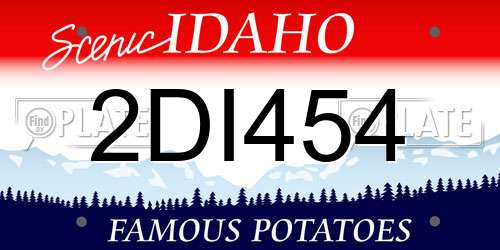 2DI454 Idaho License Plate