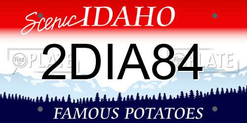 2DIA84 Idaho License Plate