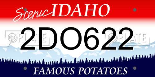 2DO622 Idaho License Plate