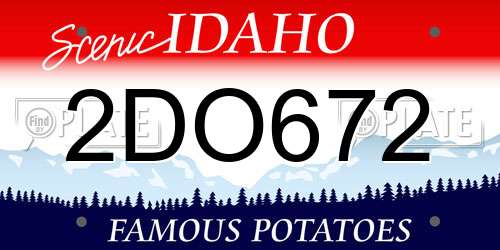 2DO672 Idaho License Plate