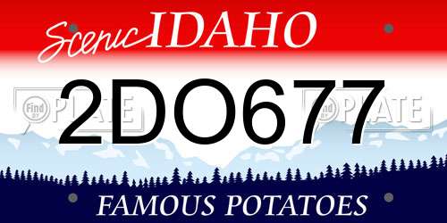 2DO677 Idaho License Plate