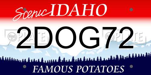 2DOG72 Idaho License Plate