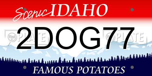 2DOG77 Idaho License Plate