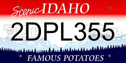 2DPL355 Idaho License Plate