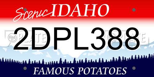 2DPL388 Idaho License Plate