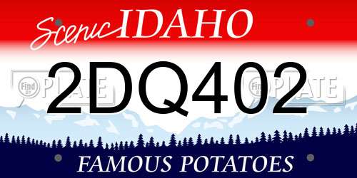 2DQ402 Idaho License Plate
