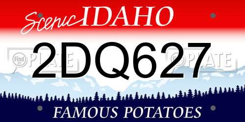 2DQ627 Idaho License Plate