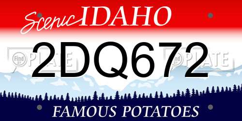 2DQ672 Idaho License Plate
