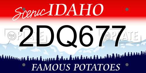 2DQ677 Idaho License Plate