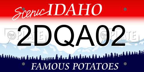 2DQA02 Idaho License Plate