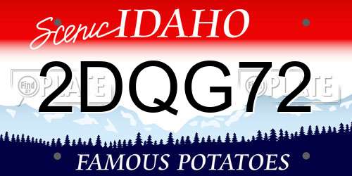 2DQG72 Idaho License Plate