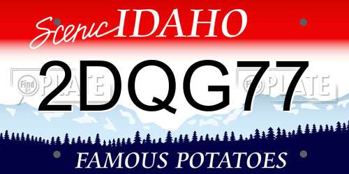 2DQG77 Idaho License Plate