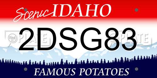 2DSG83 Idaho License Plate