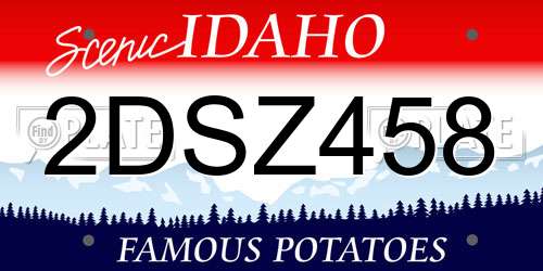2DSZ458 Idaho License Plate