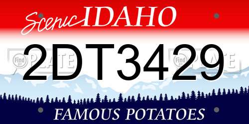 2DT3429 Idaho License Plate