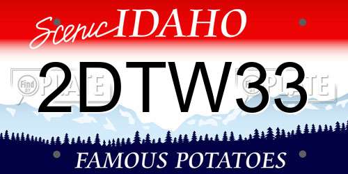 2DTW33 Idaho License Plate