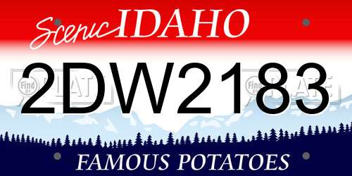 2DW2183 Idaho License Plate