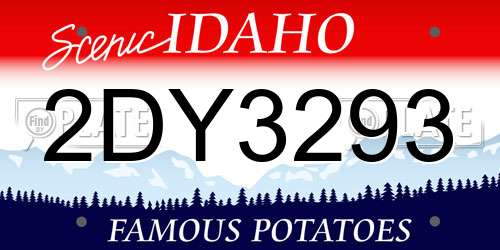 2DY3293 Idaho License Plate