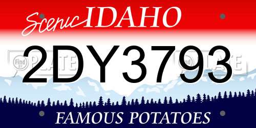 2DY3793 Idaho License Plate