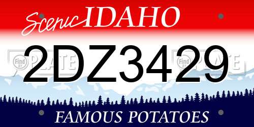 2DZ3429 Idaho License Plate