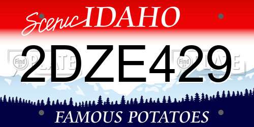 2DZE429 Idaho License Plate