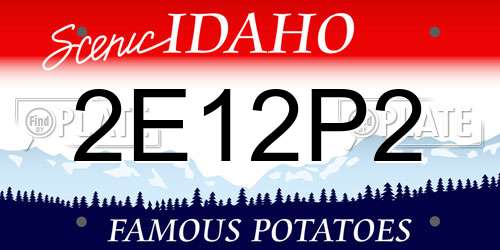 2E12P2 Idaho License Plate