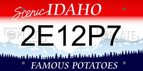 2E12P7 Idaho License Plate
