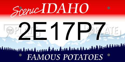 2E17P7 Idaho License Plate