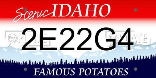2E22G4 Idaho License Plate
